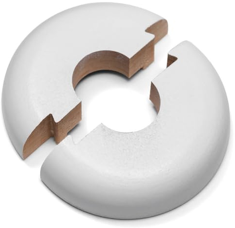 Haro Radiator Rosette Simple Cover Rosette for Pipe Diameter 3/8 Inch Solid Wood White