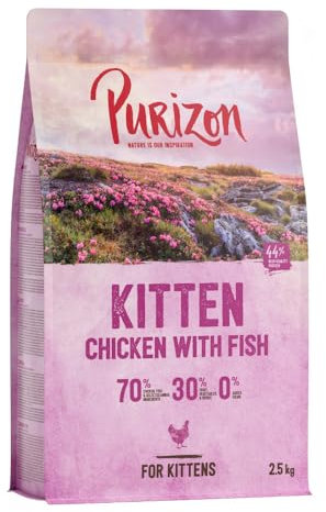 Purizon Kitten Huhn & Fisch | Katzenfutter trocken | mit 70% hochwertigen tierischen Zutaten | ohne Getreide | 2,5 KG