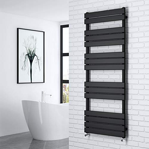 NRG 1600x600 Flat Panel Heated Towel Rail Bathroom Rad Radiator Black