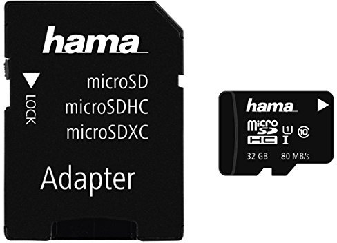 Hama microSDHC 32GB Class 10 UHS-I 80MB/s Karte inkl. SD Adapter