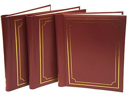 Arpan 3 Self Adhesive Large Photo Albums Soft Padded Leather Style Finish Cover- Totaling 120 Sides (RED)