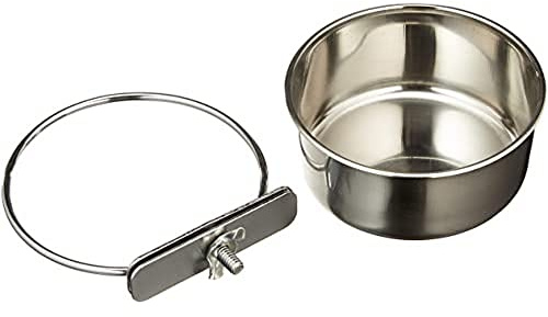 Arquivet Mangeoire en Acier Inoxydable Perroquet avec Colombe 280 ML pour Oiseaux - Accessoires pour Oiseaux - Mangeoire pour Oiseaux - Conteneur de Nourriture pour Oiseaux