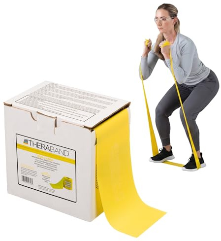 THERABAND Resistance Band, Yellow, Light, 50-Yard Roll, Latex-Free, Elastic Band for Exercise, Physical Therapy, Yoga, Pilates, Stretching, Home Workouts, Cut-to-Length, Color-Coded Levels