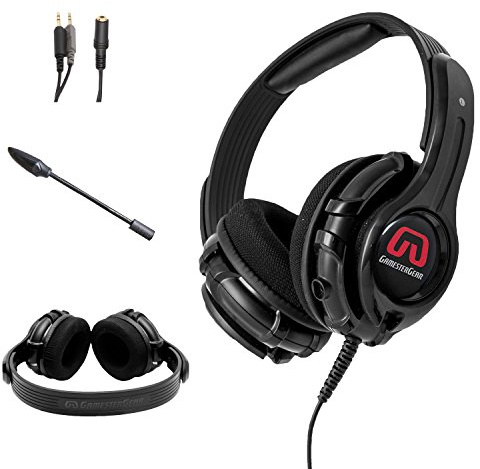 GamesterGear PC PS4 Xbox One Stereo Over-Ear Gaming Headset, Online Chat, Headphone with Detachable Micophone - iPad Mobile Tablet Mac