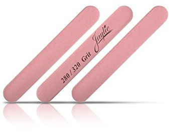 Iridesi Mini Nail Files Pink 3.5 Inches Long by 1/2 Inch Wide Emery Boards 280/320 Grit 12 Fingernail Filers Per Pack