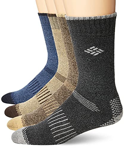 Columbia Moisture Control Cush Crew, Multi Asst, Men 6-12, 4 Pair