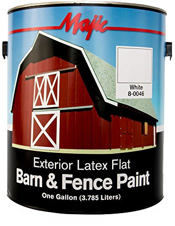 Majic Paints 8-0046-1 Latex Flat Barn & Fence Paint, 1-Gallon, White