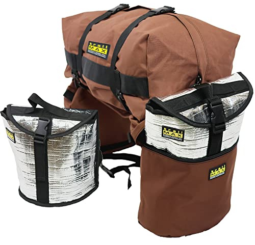 TrailMax Medium Saddlebags – Insulated Horse & Mule Saddle Bags with Removable Liners & Cantle Bag, Durable Trail Riding Gear, Brown