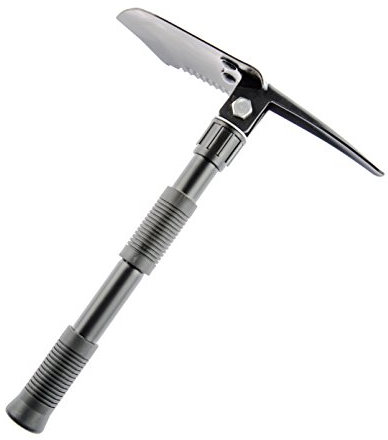 SE 40,6 cm 3-in-1 Mini-Klappschaufel mit Pick und Säge, kompaktes, wärmebehandeltes Werkzeug aus Karbonstahl mit Trage-Ca se