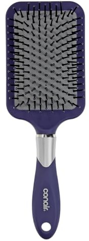 Conair Totally Smooth Ultra Paddle Brush, Wide Detangling Hair Brush with Ball-Tipped Bristles and Flexible Cushion Base, Ideal for Thick Hair, Color May Vary