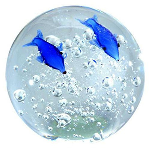 Traumkugel Glaskugel, Briefbeschwerer, Delfin, Delphin ca.7cm