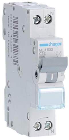 Interruptor automático magnetotérmico serie ML, 1P+N, 32A, C, 6KA