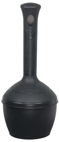 Justrite, Elite Smoker’s Cease-Fire Outdoor Ashtray, Polyethylene Standing Ashtray with Steel Bucket, Black, 268503