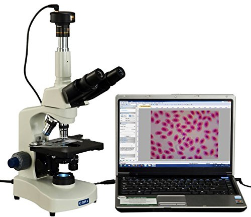 OMAX 40X-2000X Trinocular Phase Contrast Compound Microscope with Interchangable Phase Contrast Kit and 5.0MP USB Camera
