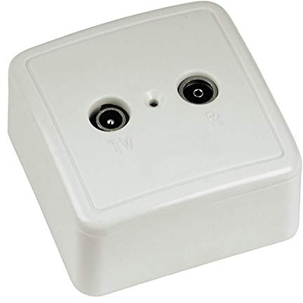 Hama radio/TV antennuttag (3,5 dB överföringssols) vit