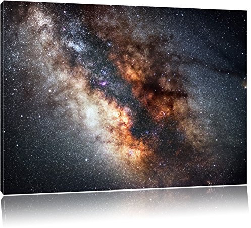 Pixxprint Zentrum der Milchstraße, Größe: 120x80cm, Leinwandbild, fertig gespannt, Wandbild, Dekoration, Kunstdruck, kein Poster