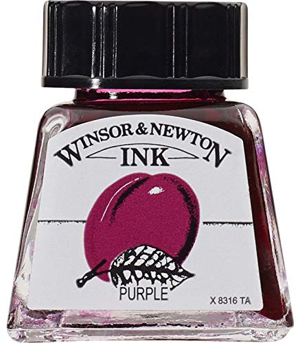 Winsor & Newton 1005542 Drawing Ink Bottle, Purple, 14 ml