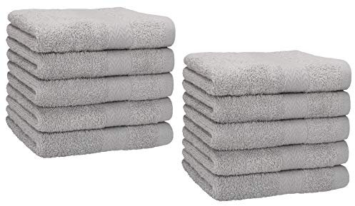 Betz 10 Stück Seiftücher Premium 100% Baumwolle Seiflappen-Set 30x30 cm Farbe Silbergrau