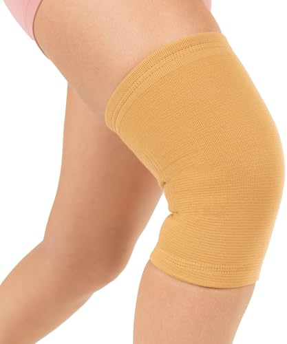 BraceAbility Elastic Slip-on Knee Sleeve | Flexible Fabric Knee Pain Compression Bandage for Stretchy, Lightweight & Comfortable Support (Medium)