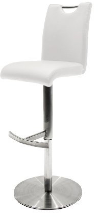 Robas Lund Barstuhl Weiß 360°drehbar mit Kunstlederbezug, belastbar bis 120 kg