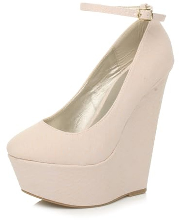 AJVANI high Heel Wedge Platform Full Toe Ankle Strap Shoes Size 5 38