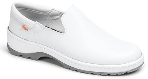 DIAN - Marsella Blanco 39, Zapato de Trabajo para Sanidad y Hosteleria, Zapato Laboral Unisex, Plantilla Acolchada Antibacteriana, Transpirable, Antirozaduras, Suela Antideslizante y Antiestática.