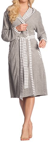 Vossen Damen Bademantel Juno grau meliert, 40/42