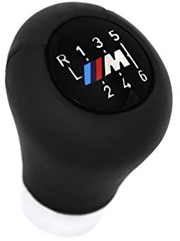 BMW Genuine Gearshift Knob Leather M Plaque 6 Speed Black Fits E46 25117896886