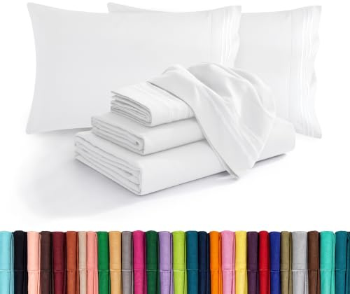Elegant Comfort Lussuoso set di biancheria da letto in cotone egiziano a 1500 fili, 6 pezzi, di alta qualità, resistente alle pieghe e allo sbiadimento, comodo lenzuolo con angoli elasticizzati, tasca