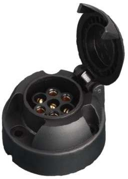 S.B.J - Sportland 7 polige Steckdose aus Kunststoff für Anhänger mit Abschaltkontakt