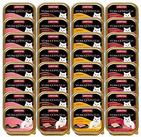 animonda Vom Feinsten Adult Katzenfutter, Nassfutter für ausgewachsene Katzen, Fleisch Vielfalt mit Geflügel, 32 x 100 g