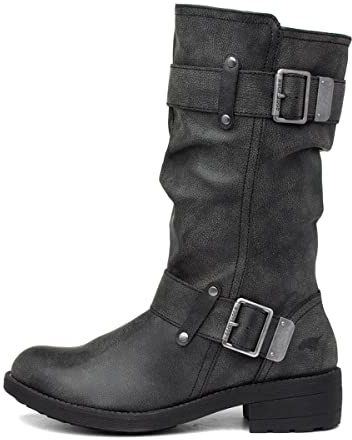 Rocket Dog Womens/Ladies Trumble Faux Leather Biker Boots (7 UK) (Black)
