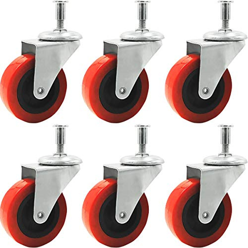 Online Best Service 6 Pack 2 Low Profile Swivel Caster Wheel for Creeper Service Cart Stool Post Mount