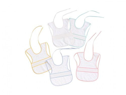 Interbaby 00041 Packung mit 12 Kreuzstich-Lätzchen 35x35 cm, weiß, 500 g