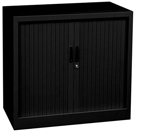 Querrollladenschrank komplett montiert Sideboard 80cm breit Stahl Büro Aktenschrank schwarz 555081(HxBxT) 750 x 800 x 460 mm