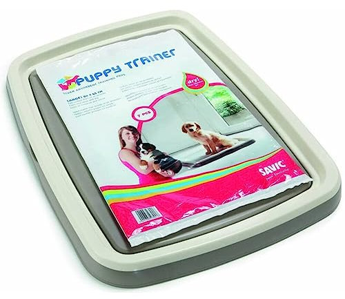 Savic Puppy Trainer Hundetoilette für Welpen, Starter-Set, Toilette mit 7 Pads, Größe L, 62,5 x 48 x 4 cm