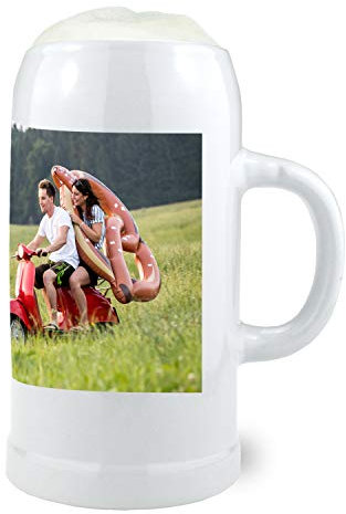 Bavariashop GmbH Steinkrug - personalisiert mit Wunschfoto - Fotokrug, individuell mit eigenem Foto