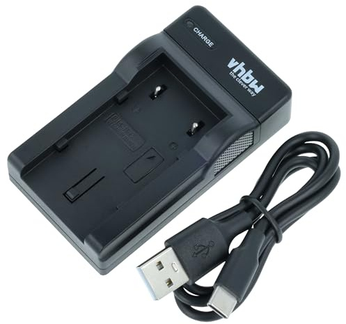 vhbw USB Ladegerät kompatibel mit JVC BN-VF808U, BN-VF815, BN-VF815U, BN-VF823, BN-VF808 Kamera Camcorder/Akku - Ladeschale, Ladeanzeige, 8,4 V