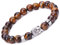 Unendlich U Unisex Buddha Armband, Zen-Buddhismus Legierung Armreif, EnergieStein Kugeln Perlen Gebet Mala Stretch Energiearmband, Braun