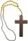 com-four® Halskette mit Kreuzanhänger - Kugelkette mit Priesterkreuz aus Holz - Modeschmuck für Verkleidungen - Halskette mit Kreuz für Priester-, Pfarrer-, Bischof- oder Nonnenkostüm (Kreuz - Holz)
