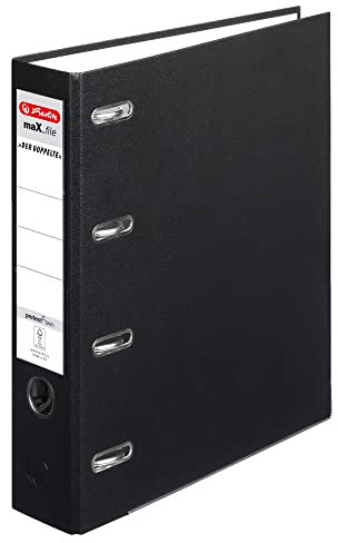 Herlitz 10842250 Doppelordner maX.file protect A4, Farbe schwarz, FSC Mixed