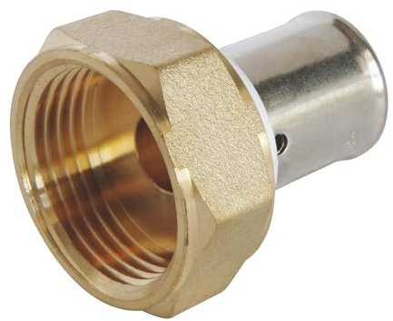 SOMATHERM FOR YOU - Raccord droit à sertir pour tube PER Ø16 - écrou tournant Femelle 20/27 (3/4''), Permet de raccorder un tube PER de diamètre Ø16