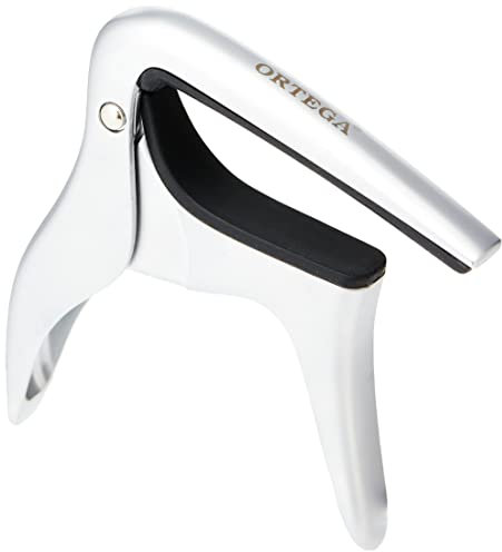 Ortega Guitars Kapodaster Musikinstrument Zubehör - Flach - Für Ukulele, Banjo, Mandoline - Aluminium-Legierung, Verchromt (OCAPOUKE-CR)