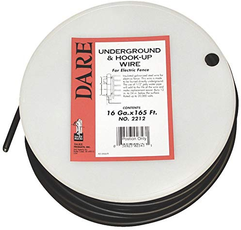 Dare Products 2212 Electric Fence Underground & Hook-Up Wire, Double Insulated 14 GA. Galvanized Steel Wire, 165 Feet