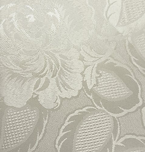 Emma Barclay Damask Rose - Jacquard Table Cloth in Cream - 60x84 (152x213cm) Oval