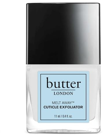 butter LONDON Cuticle Remover Liquid, Melt Away - Cuticle Oil Exfoliator & Softener Gently Removes Dry, Overgrown Cuticles for Healthy Looking Nails - Fast-Acting & Pain-Free Formula - 0.4 Fl Oz