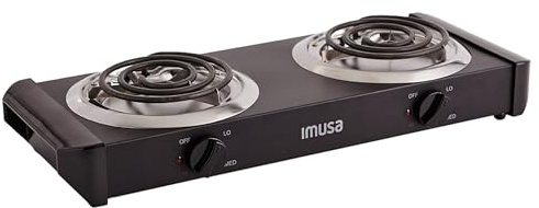 IMUSA USA GAU-80306 Electric Double Burner 1750-Watts , Black