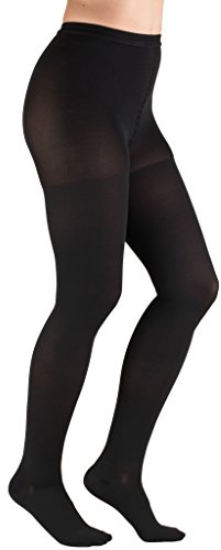 Truform 20-30 mmHg Compression Pantyhose, Women's Hosiery Support Tights, Black, Medium