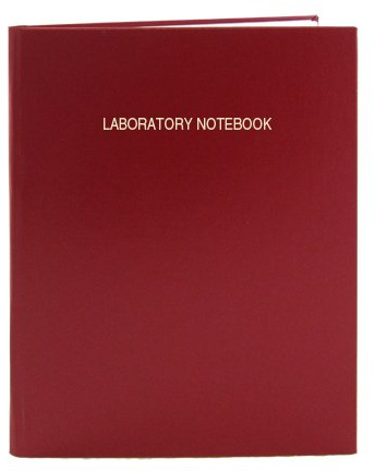 BookFactory Laboratoriebok – 48 sidor (0,6 cm rutnätsformat), 22,5 x 28,5 cm, lock, hardbound styv labbanteckningsbok sydd