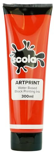 1 x 300ml Scola Water Based Lino Craft Block Printing Ink Brilliant Red
